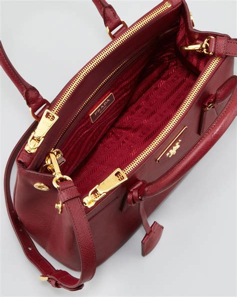 prada saffiano lux small tote bag red